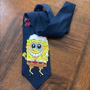 Nickelodeon SpongeBob Santa Tie - Dark Blue